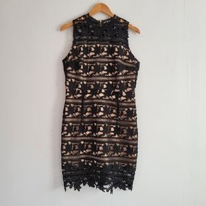 New Look Black Floral Lace Dress